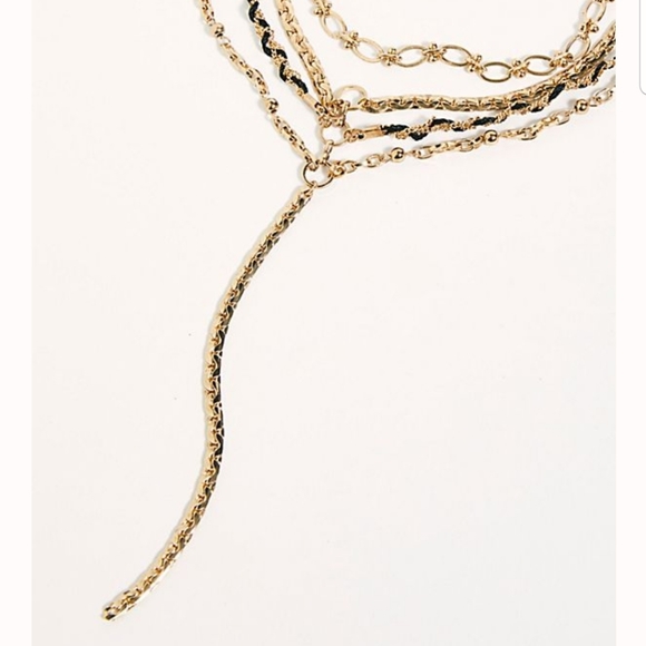Free People Old Flames Layered Necklace Black - Picture 3 of 3